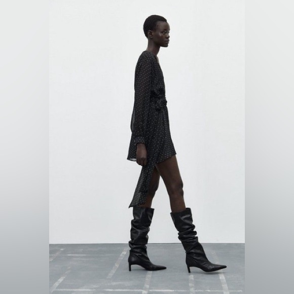 ZARA ~ Rhinstone Mini Dress w/ Belt - Picture 8 of 10